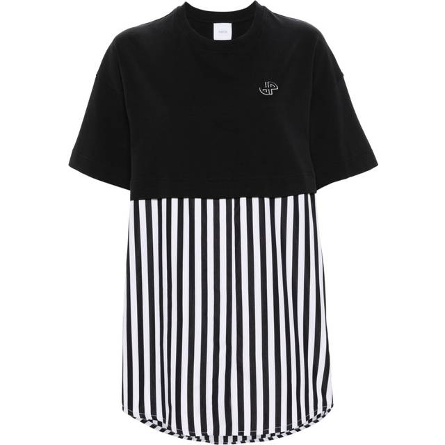 Patou - Hybrid organic-cotton T-shirt dress - women - Cotton - 34 - Black