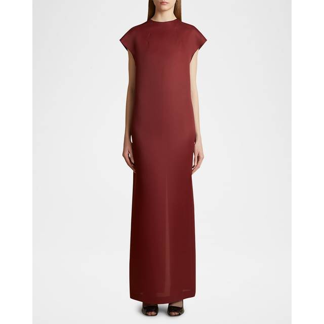 Lohan Long Column Silk Dress - OXBLOOD - 0
