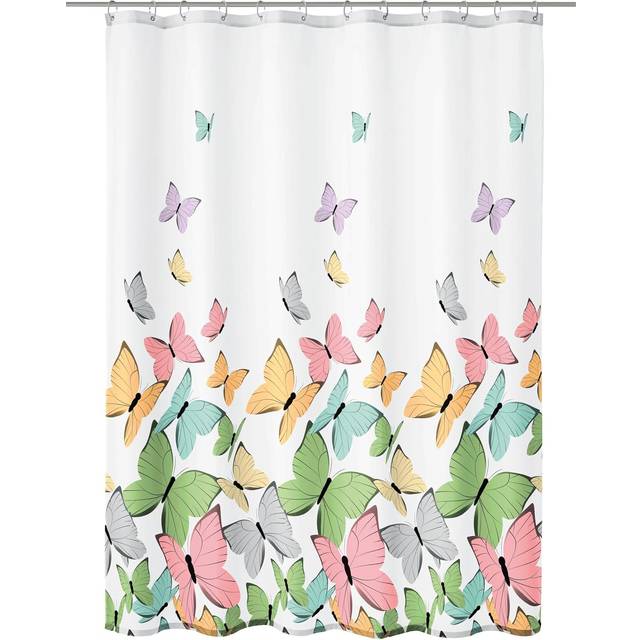 Kleine Wolke fjärilar, duschdraperi, 180 x 200 cm, flerfärgad, polyester, flerfärgad, 200 x 180 x 2 cm