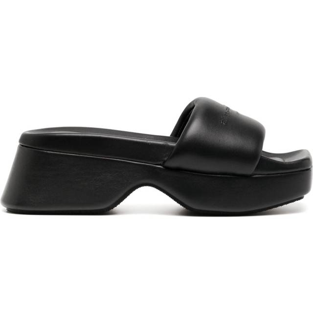 Alexander Wang - Float logo-debossed platform slides - women - Leather - 40 - Black
