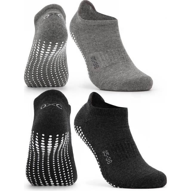 Occulto korta yoga strumpor kvinnor & män 2-4 pack (modell: Mady) 2 pack | Svart-Grå 39-42