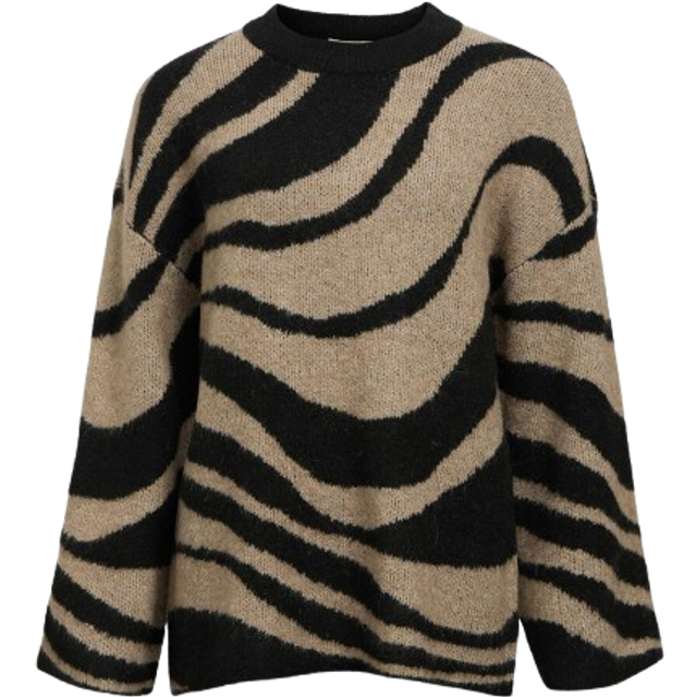 Objekt kvinnlig tröja stickad, svart, L-XL