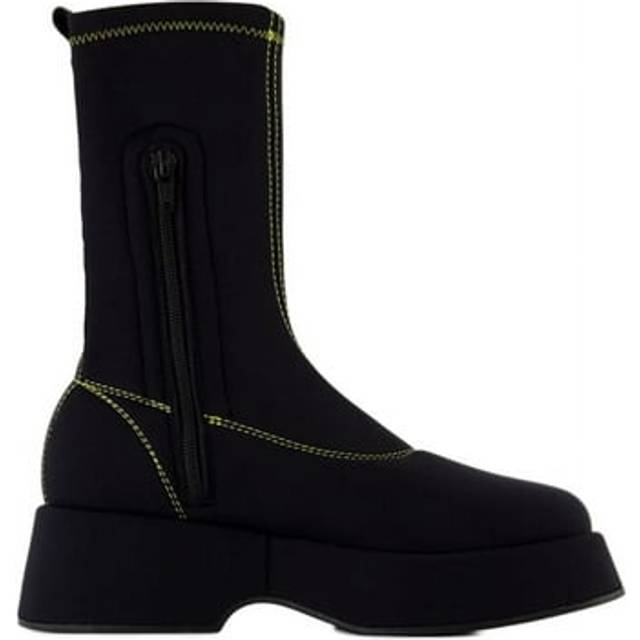 Ganni, Ankle Boots, female, Black, 2 UK, Retro Platform Sockboot in Black