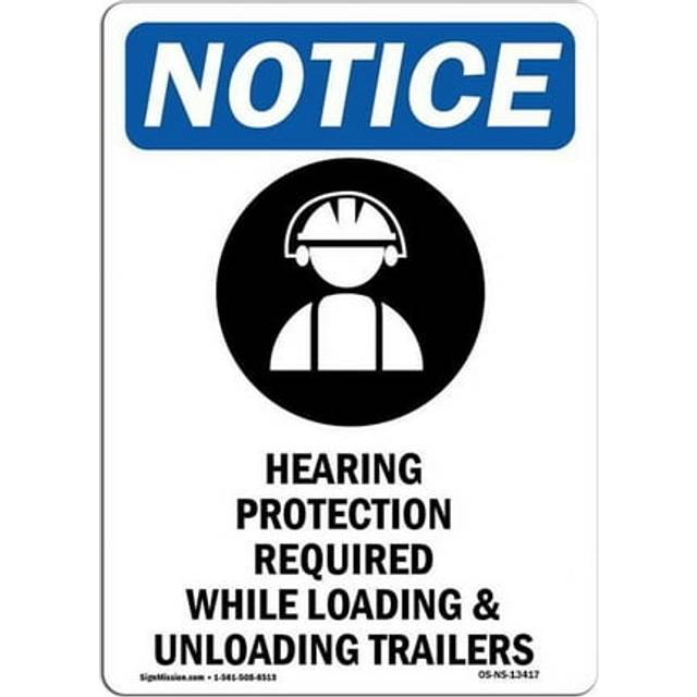 SignMission OS-NS-A-710-V-13417 7 x 10 in. OSHA Notice Sign - Hearing Protection