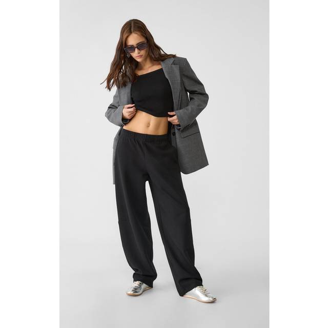 Stradivarius Balloon jogger trousers Black XL