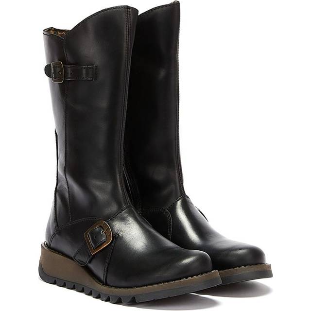 Fly London Women's Mes 2 Wedge Zip Up Boots - Black - UK 5