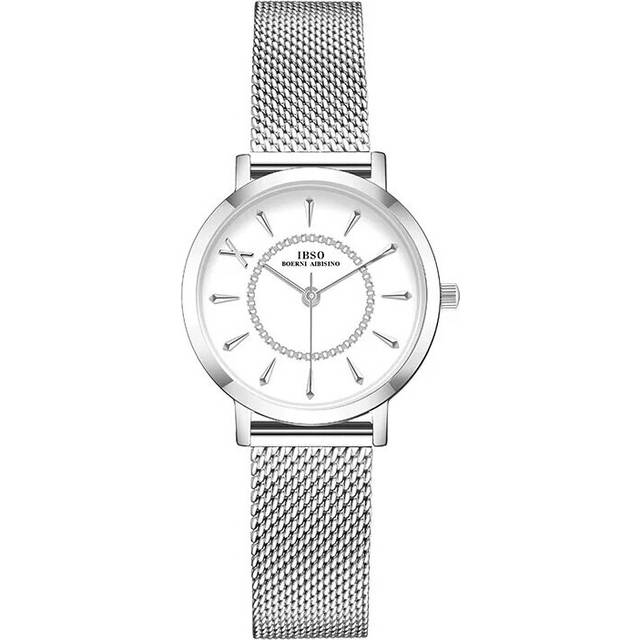 (B3202-WE-SR-SS) IBSO Women Watch Fashion Geneva Designer Japan Quartz Sliver Stainless