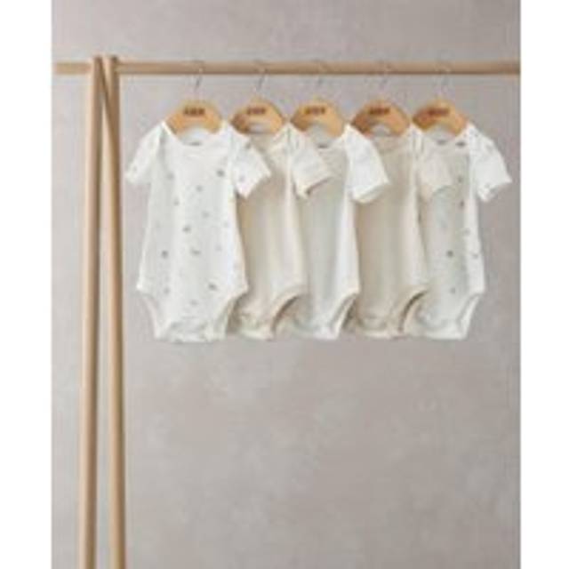 Born Wild Shortsleeved Bodysuits (Set of 5) - SAND - Tiny Baby