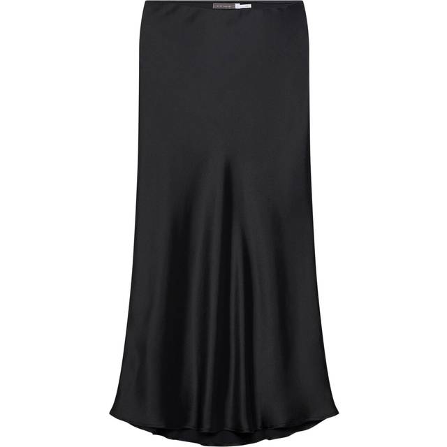 Mint Velvet Satin Maxi Slip Skirt, Black