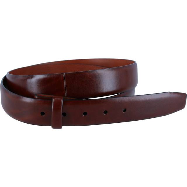 Trafalgar Men&#39;s Cortina Leather No Buckle Harness Belt Strap - Honey - Honey Maple (52)