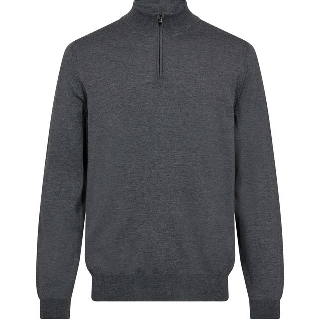 BOSS Ebenji 1/4 Zip Wool Knitwear Medium Grey