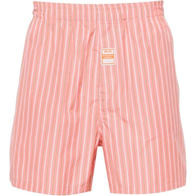 Martine Rose - striped mid-rise deck shorts - men - Cotton - M - Pink
