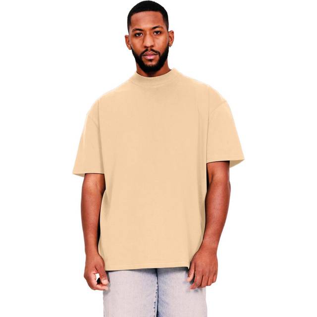(XXL, Sand) Casual Classics Mens Ringspun Cotton Extended Neckline Tall Oversized T-Shirt