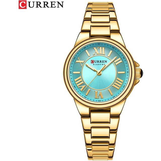 (golden green) CURREN Watch For Women Roman numerals Dial Watches Ladies Quartz Wristwatch