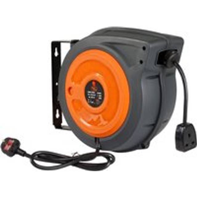 Industrial Polypropylene Retractable Extension Cord Reel 15mx2.5mm²x3G - Grey - One Size