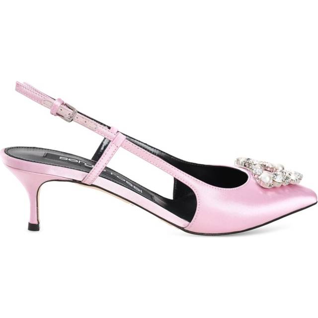 Sergio Rossi - 50mm Sr. Godiva pumps - women - Silk - 38.5 - Pink