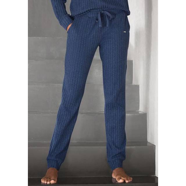 LASCANA Ribbed Look Lounge Pants - Blue Marl
