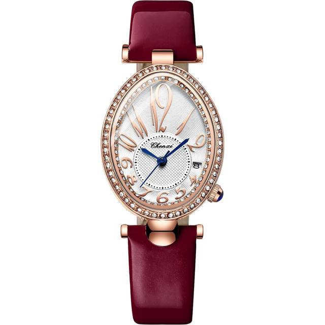 (Wine Red) CHENXI Fashion Women Watches Top Luxury Brand Ladies Quartz Watch Casual
