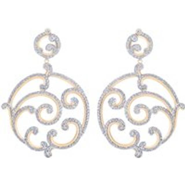 Faberge Rococo 18ct Rose Gold Pave Diamond Grand Earrings - Rose Gold