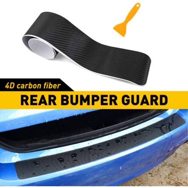 Car Rear Bumper Protector Guard Trim Cover Sill 3d Carbon Fiber Colour Sticker