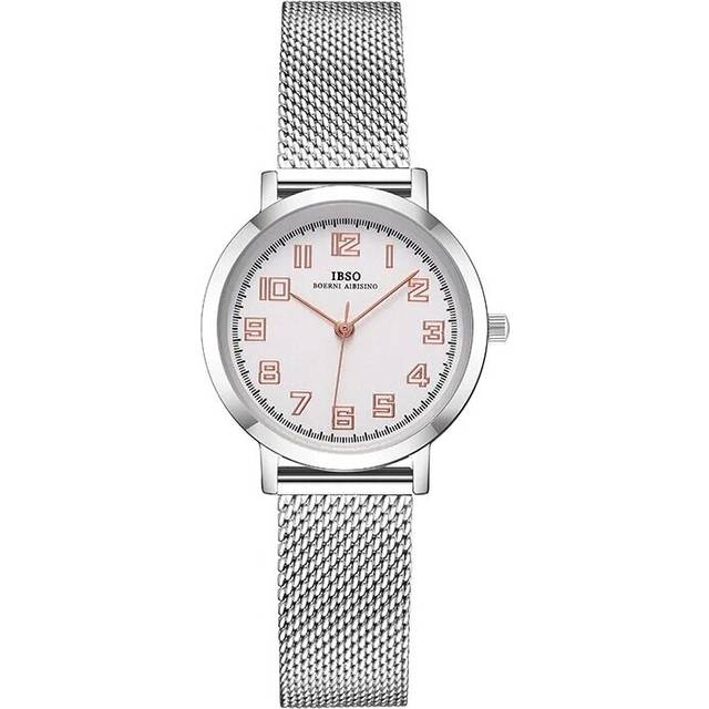 (B3623B-WE-SR-SS) IBSO Women Watch Fashion Geneva Designer Japan Quartz Sliver Stainless