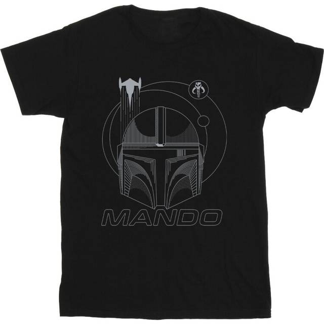 (XL, Black) Star Wars Mens The Mandalorian Rings Helmet T-Shirt