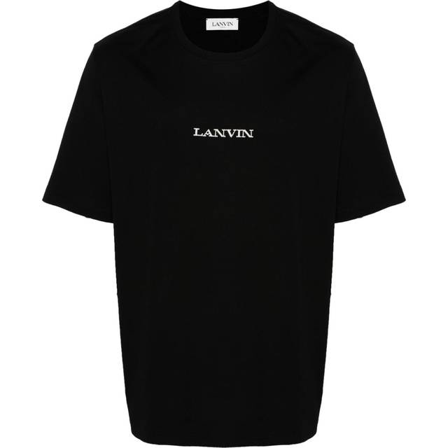 Lanvin - logo-embroidered cotton T-shirt - men - Cotton/Polyester - M - Black