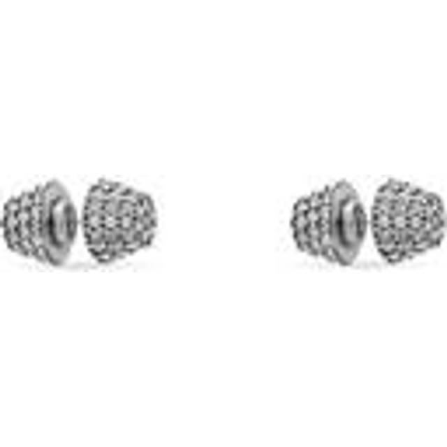 Balenciaga Cagole Stud Earrings - Silver - Unisex - Brass, Glass