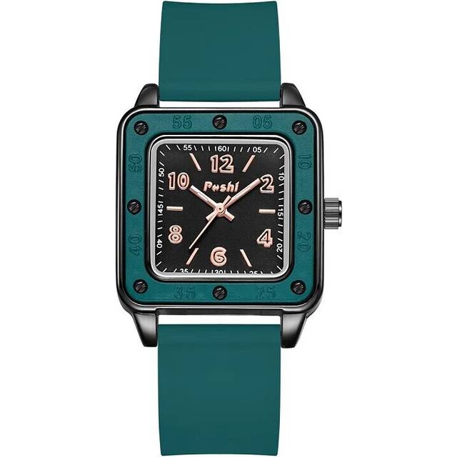 (green) POSHI Women Watches Fashion Silicone Quartz Watch Top Brand Luxury Dress