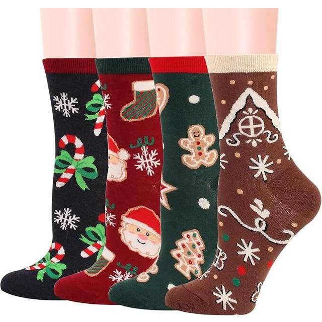 Christmas Socks Unisex Winter Warm Funny Holiday Adult Novelty Cotton Sock Festival Casual Socks for Women Girls Ladies