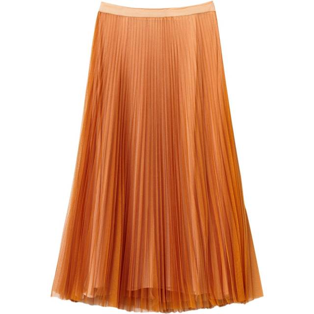 TWINSET - pleated tulle skirt - women - Polyester - 44 - Orange