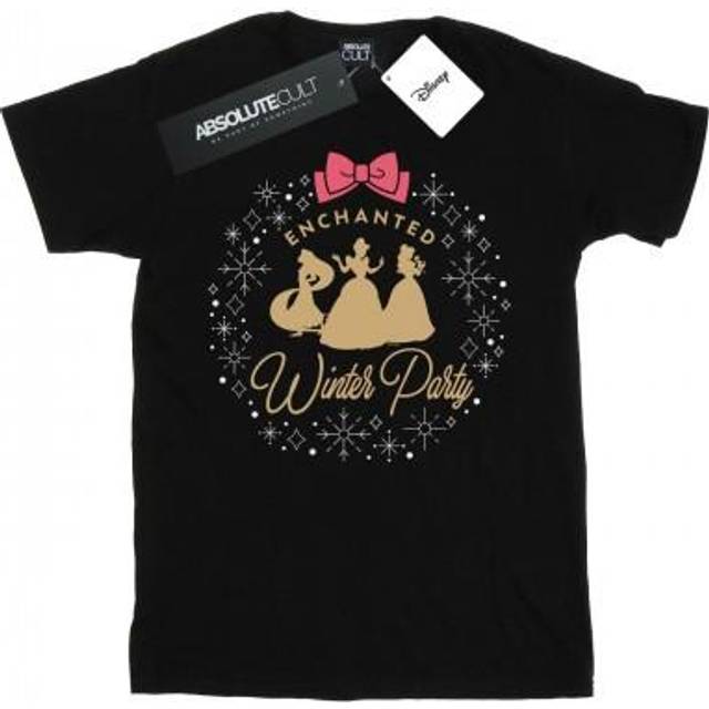 Princess Enchanted Winter Party Cotton Boyfriend T-Shirt - Black - XL