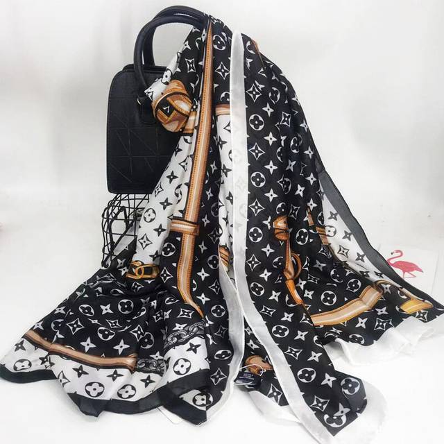 (37) high-grade simulation silk scarf with 180CM long scarf silk mulberry silk scarf shawl sunscreen jacket, women's gifts