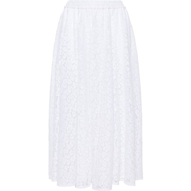 Michael Michael Kors - lace-overlay skirt - women - Polyester/Polyester/Recycled Polyester - XS - White