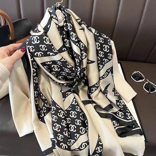 (22) high-grade simulation silk scarf with 180CM long scarf silk mulberry silk scarf shawl sunscreen jacket, women's gifts