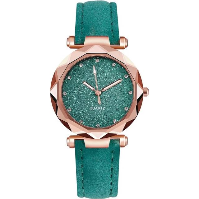 (green) New Luxury Rhinestone Watch Women Starry Sky Watches Ladies Wristwatch