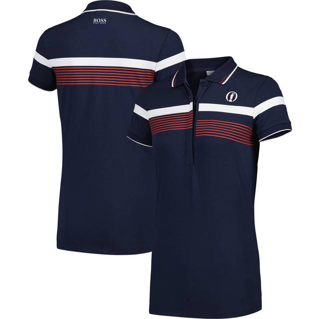 The Open BOSS Striped Polo - Navy/Red - Womens
