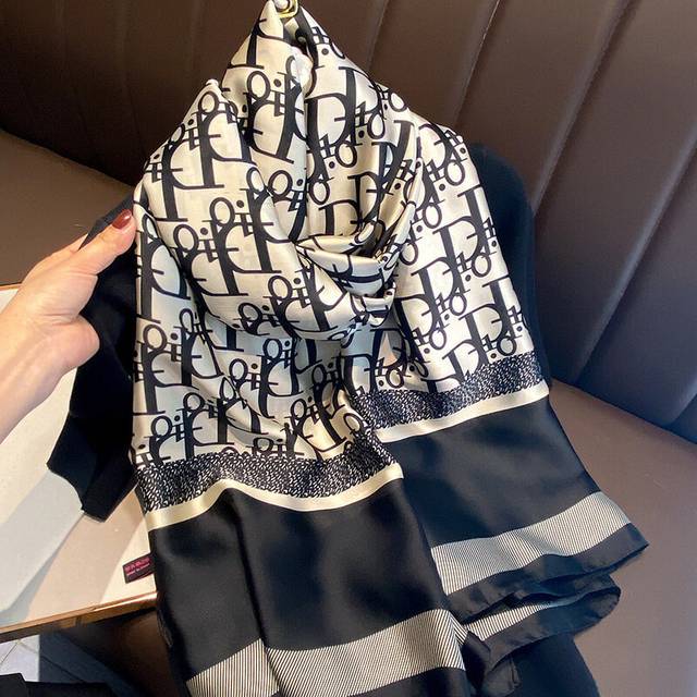 (1) high-grade simulation silk scarf with 180CM long scarf silk mulberry silk scarf shawl sunscreen jacket, women's gifts