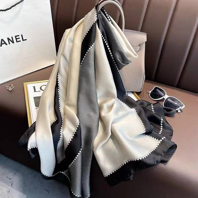 (50) high-grade simulation silk scarf with 180CM long scarf silk mulberry silk scarf shawl sunscreen jacket, women's gifts