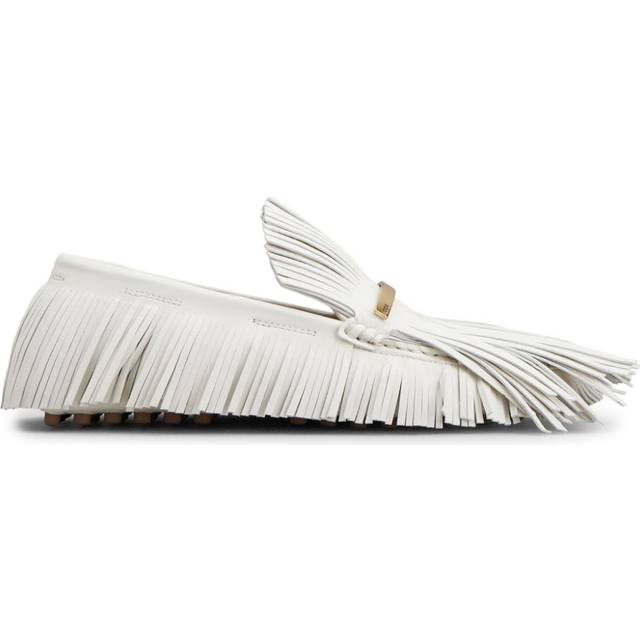 Tod's - logo-plaque franged leather loafers - women - Calf Leather/Rubber/Calf Leather/Calf Leather - 37 - White