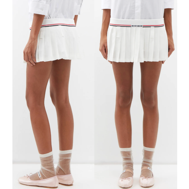 Miu miu tennis skirt pleated mini preppy short catwalk it42