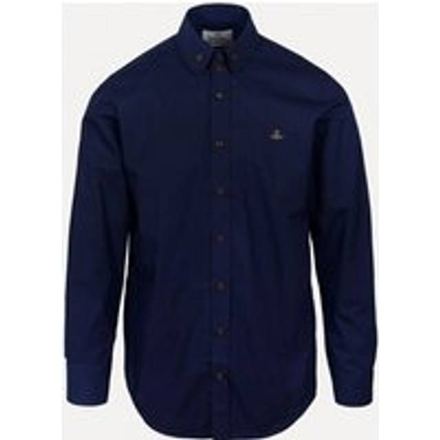 VIVIENNE WESTWOOD Men's Logo Cotton Krall Long Sleeved Shirt - Blue