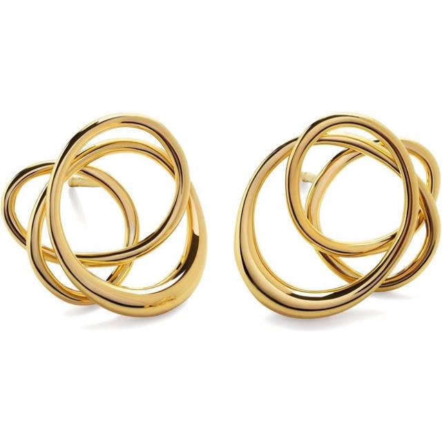 Monica Vinader - Nura Wrap stud earrings - women - 18kt Yellow Gold Vermeil - One Size