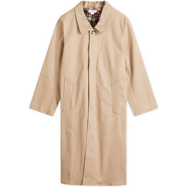 Good American Cotton-Blend Gabardine Mac Coat - S - Beige