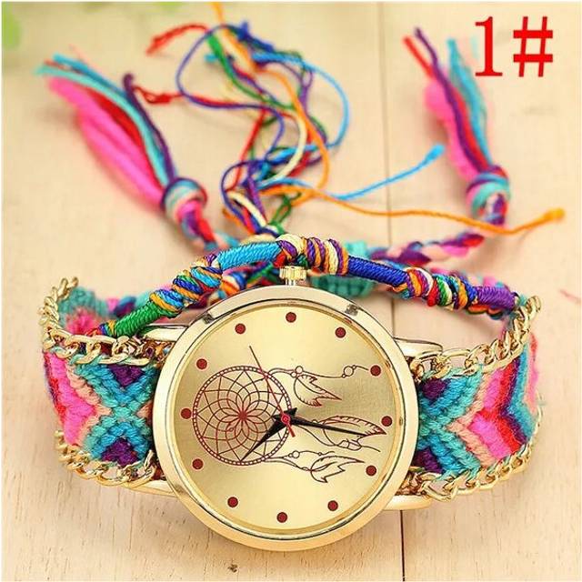 Handmade Braided Friendship Watch Ladies Rope Watch Quarzt Watches Relogio