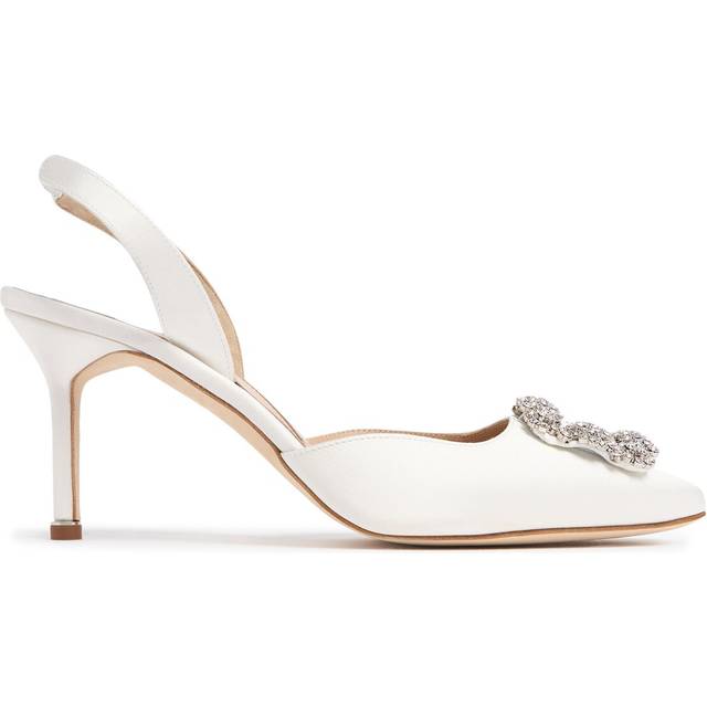 70mm Hangisli Satin Pumps - Cream (42)