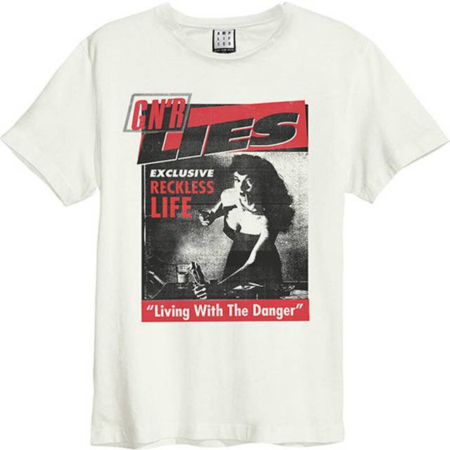 (XS, Vintage White) Amplified Unisex Adult Lies Guns N Roses T-Shirt
