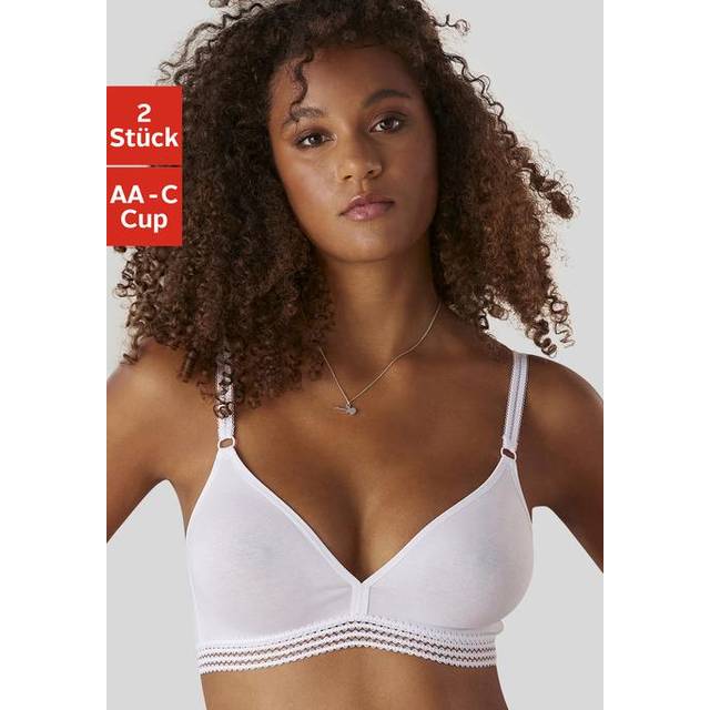 Petite Fleur Pack of 2 Non-Wired Bralettes - White