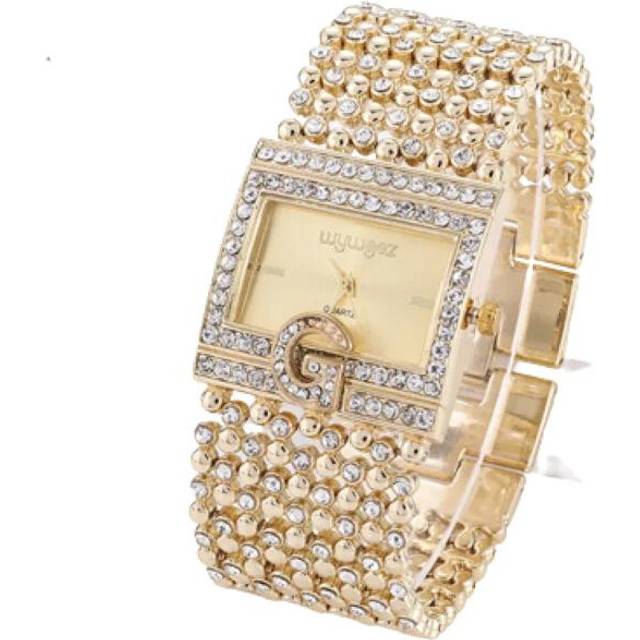 (Gold style 2) Classic Square Gold Women Watches High-end Temperament Ladies Dress Watch
