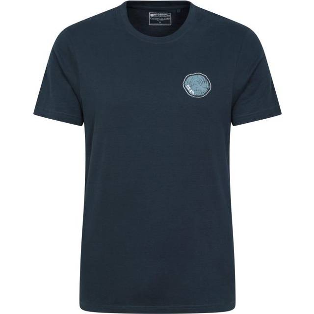 (S, Dark Blue) Mountain Warehouse Mens Oban Tree Ring Organic T-Shirt
